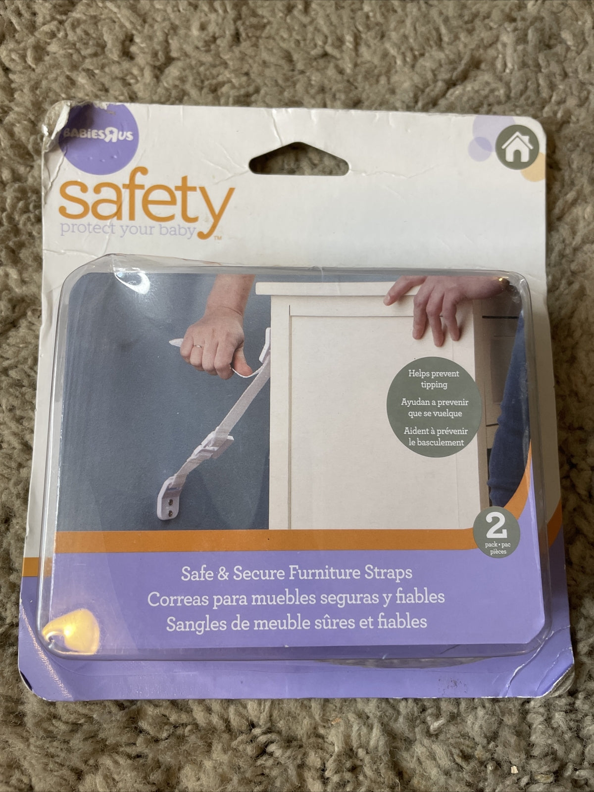 Furniture Straps 2 Pack BabiesRus Safety Protect Safe Secure Prevent Tipping