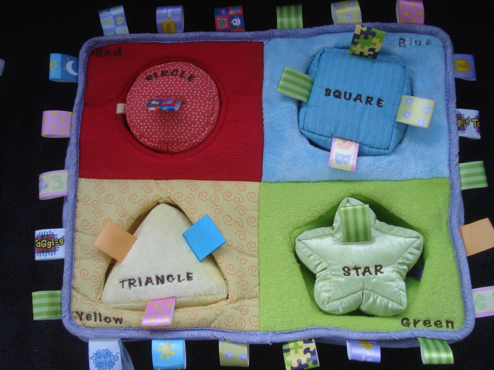 Taggies My First Puzzle Activity Center Shapes Plush Infant Toy EUC
