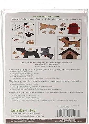 Lambs & Ivy Wall Applique Nursery Wall Decor - WOOF Dogs & Paw Prints #555048