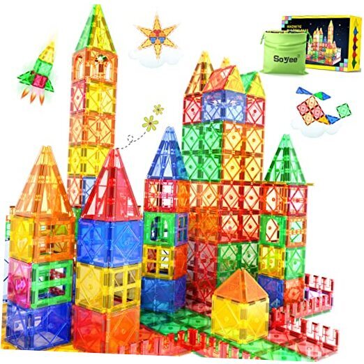 Magnetic Tiles Toys for 3 Year Old Boys and Girls Magnetic Building 52PCS
