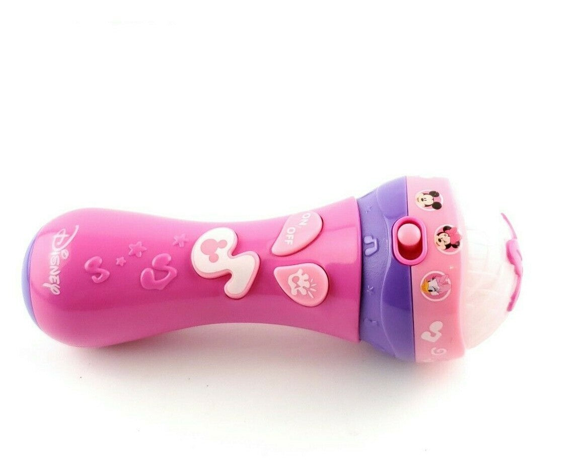 Disney Pink Microphone On/Off Button Learning Songs Button Lights up USA Seller