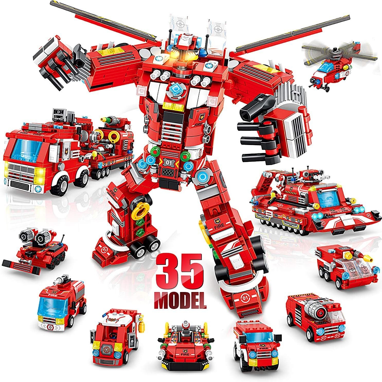 35 in1 Robot Building Toys Boys 6-10+,836 PCS Creative Construction Truck Blocks