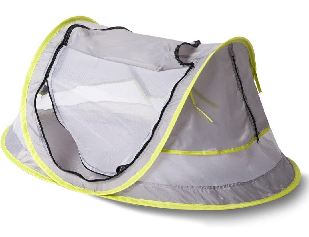Gray Baby Tent Portable Travel Bed UPF 50+ Sun Shelters Infant Pop Up Beach Tent