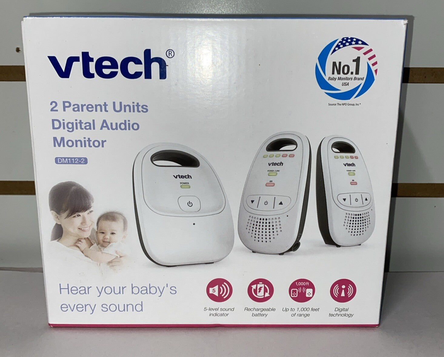 VTech DM112-2 Digital Audio Baby Monitor with Two Parent Units - NEW