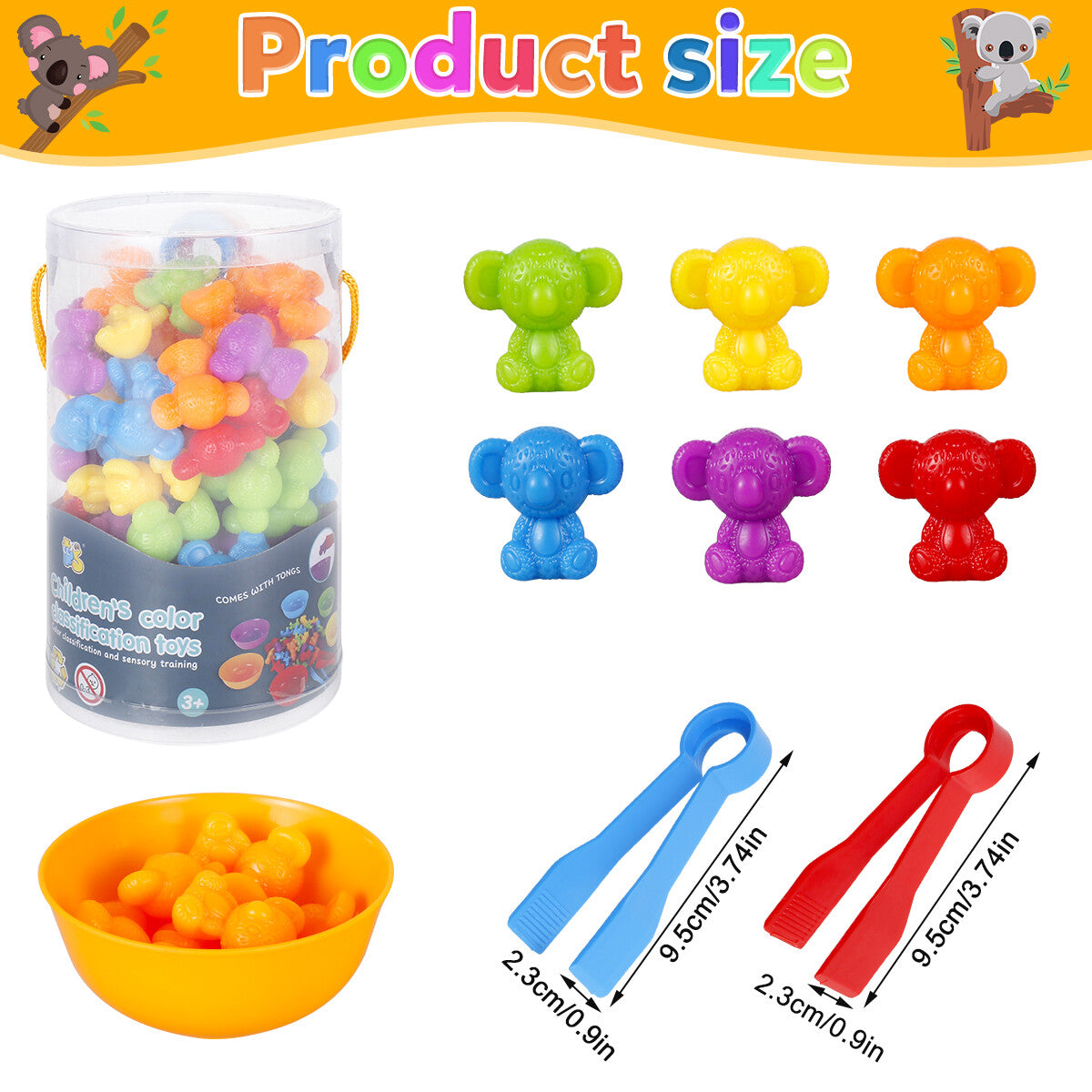 Colorful Counting Koalas Set 56pcs Educational Sorting Bears Toys with qiGND