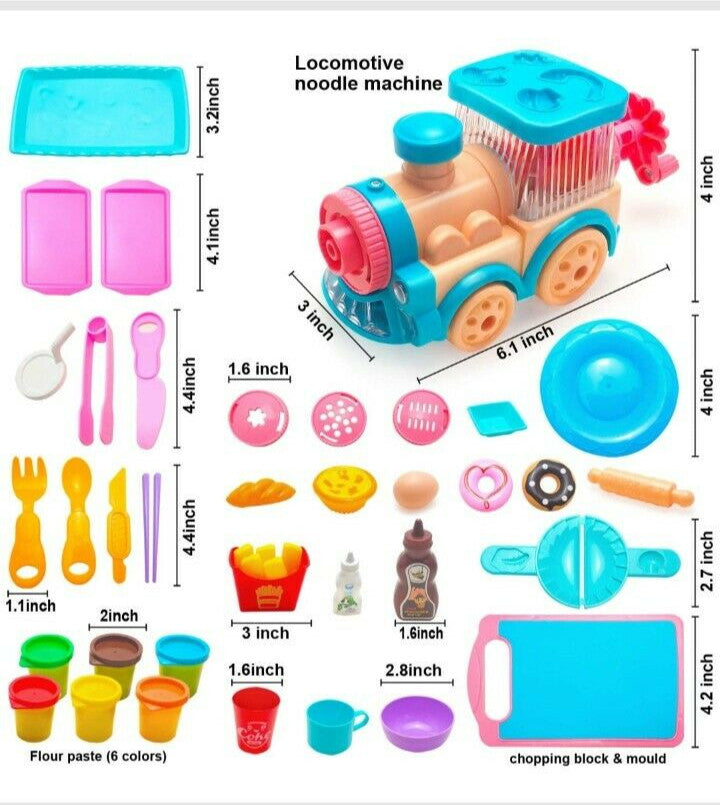 iLifeTech Train Noodle Machine Preschool Toy DIY Modeling Clay Music, Lights
