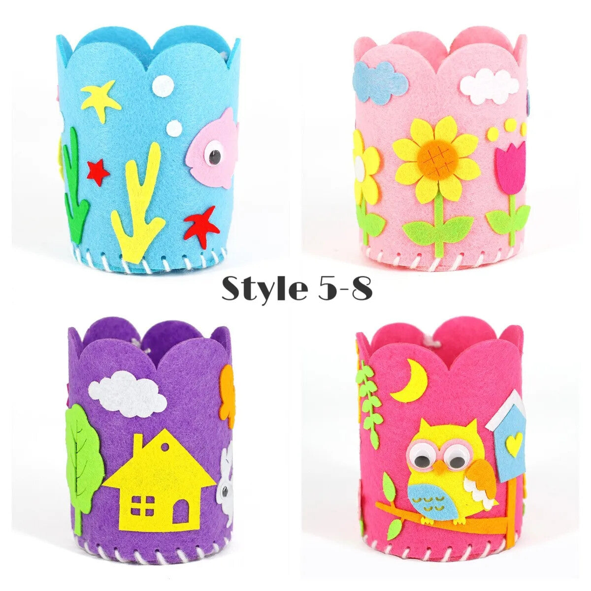 4pc Kids DIY Craft Pencil Holder Educational Toys For Children Creative Handwork