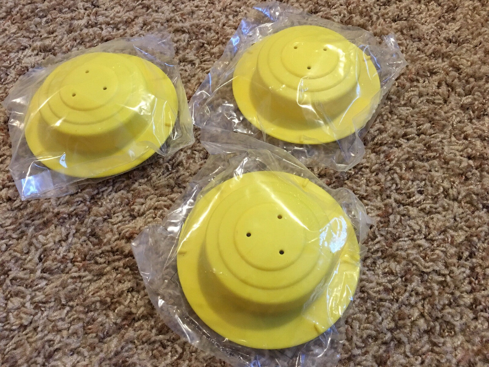 New*Set*Evenflo Exersaucer/Megasaucer Replacement Part*Farm/Barnyard Yellow Caps