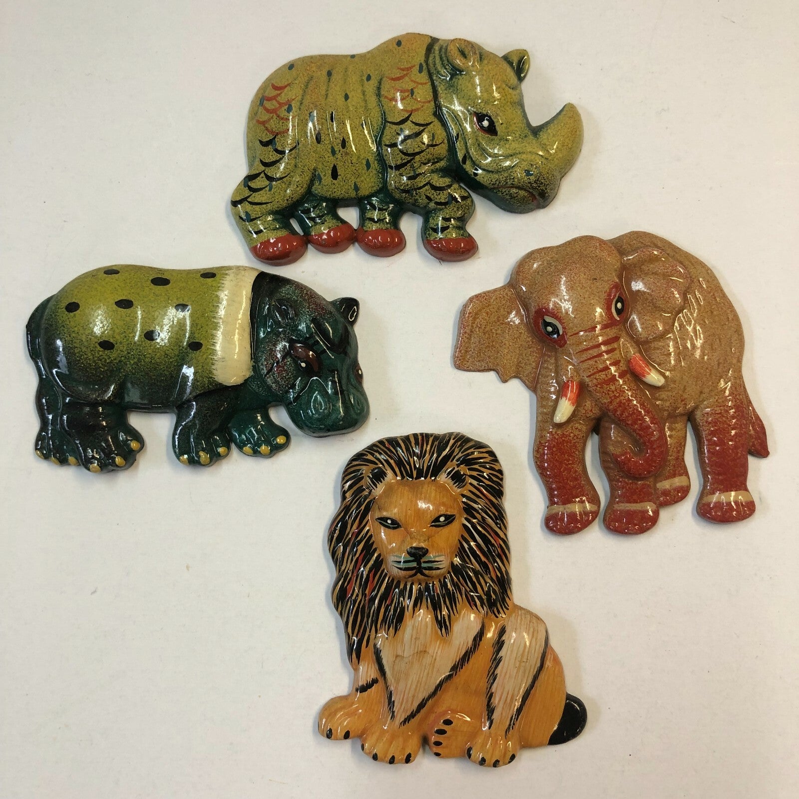 Ceramic Or Resin Wall Decor Animals Rhino Hippo Lion Elephant