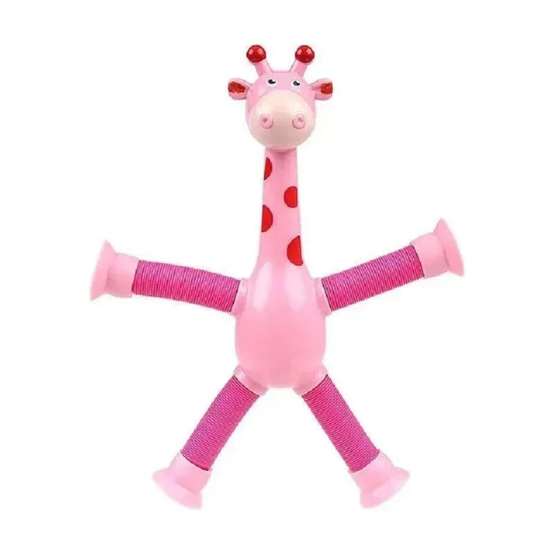 4 Pack Telescopic Suction Cup Giraffe Toys, Sensory Tubes for Autistic Children