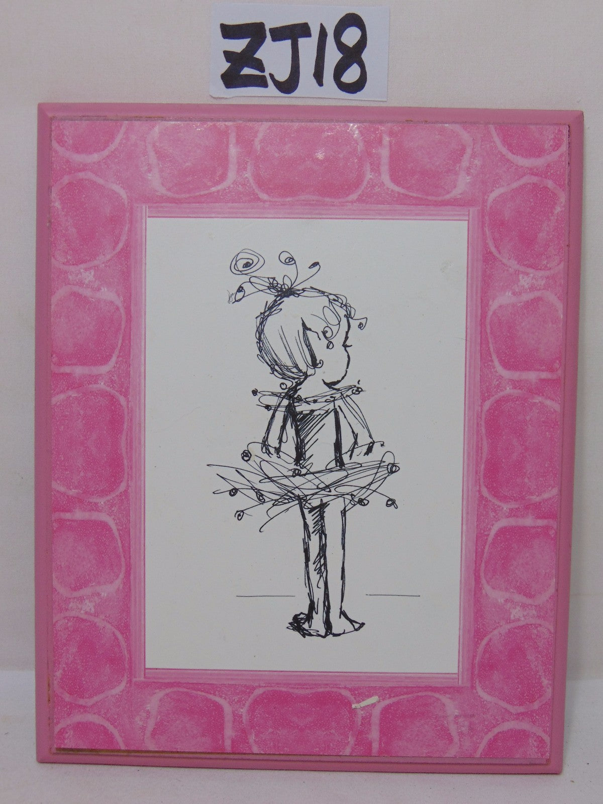 ALERT E PRICE WOOD WALL DECOR PICTURE PINK BALLERINA DANCING HANGING spinning