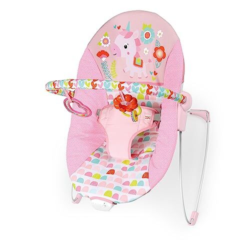  Baby Bouncer Soothing Vibrations Infant Seat - Removable -Toy Bar, Nonslip 