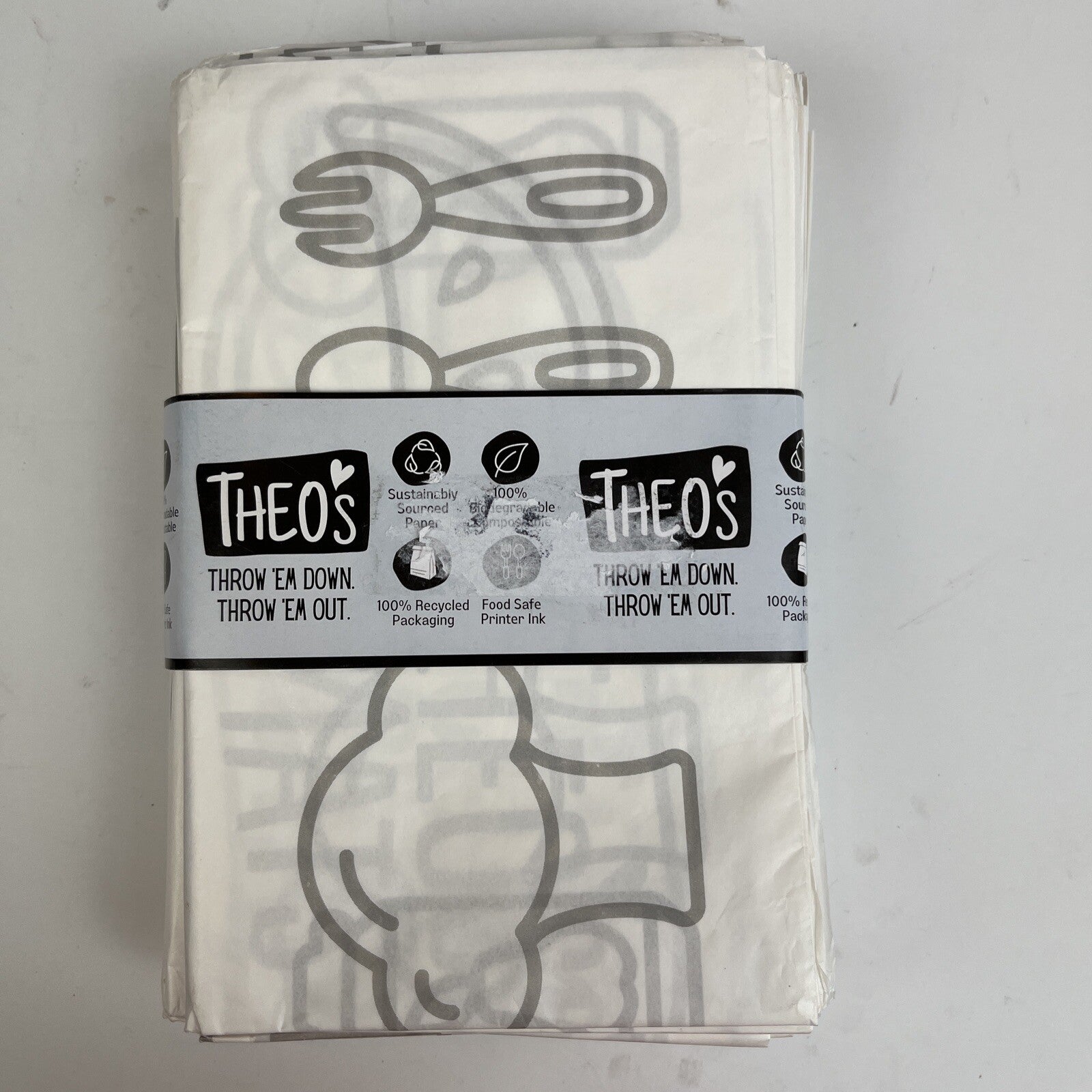 Theos  Throw em Down Throw em Out under high chair mat disposable 30 pk