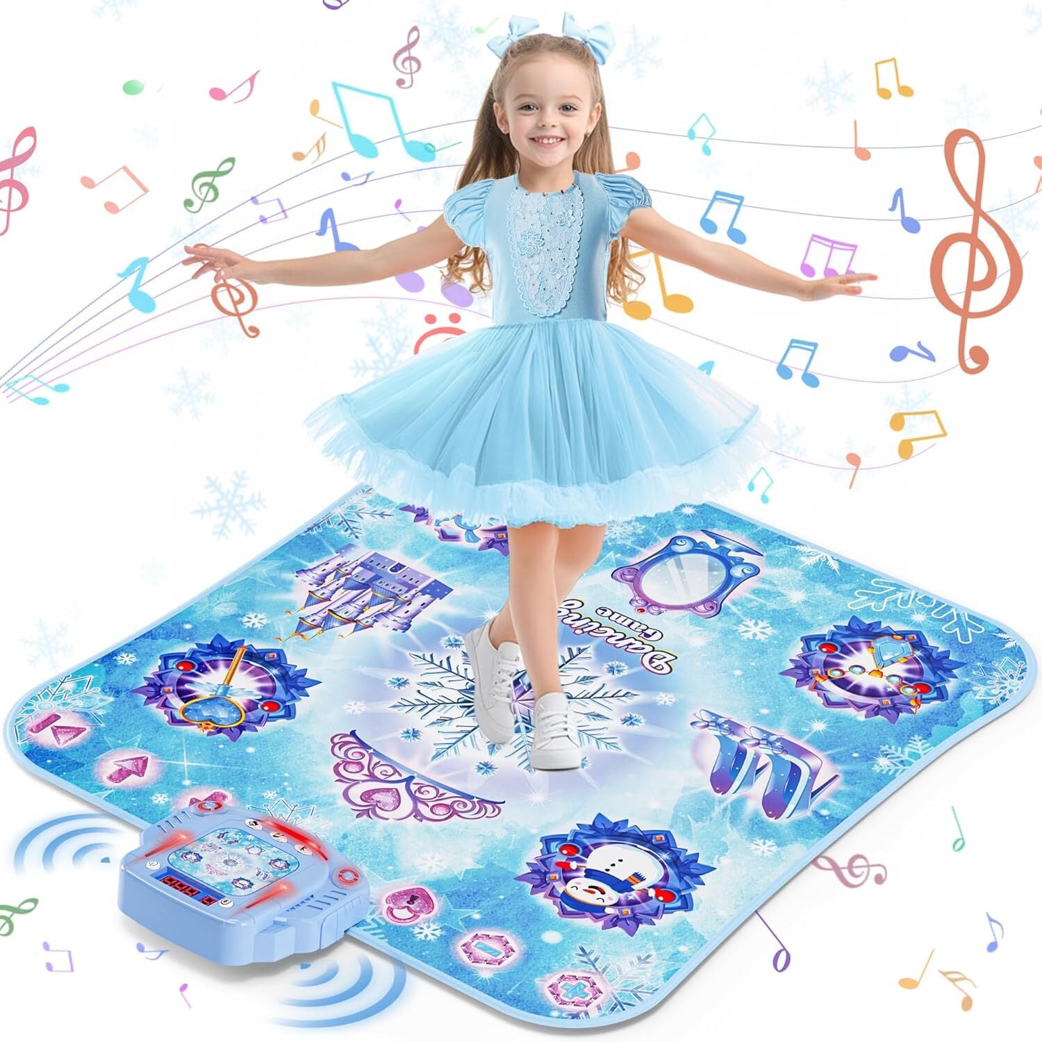 Dance Mat Toys Girl Gift: 8-Button Frozen Pad Wireless Bluetooth... 