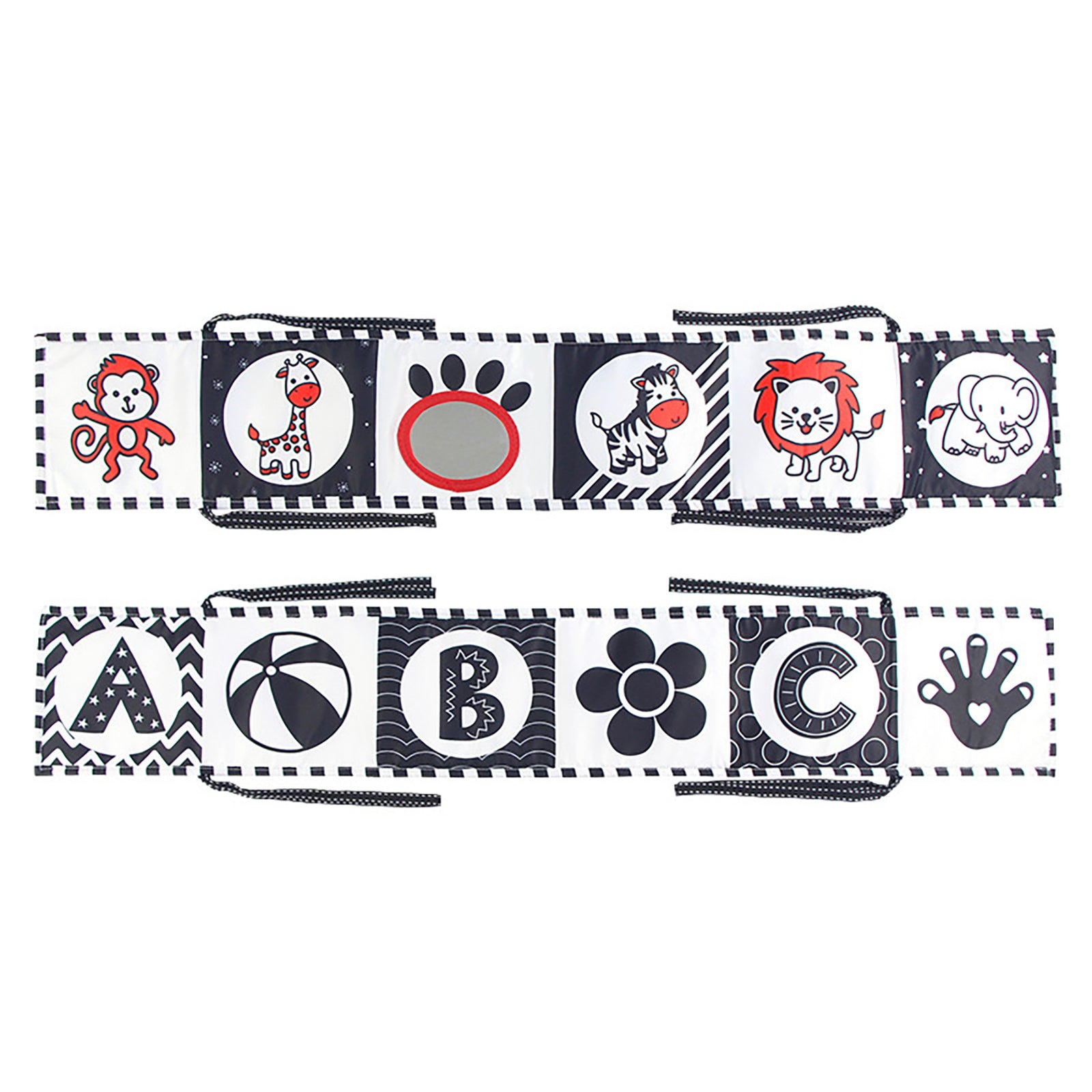 Black and White High Contrast Baby Toys Soft Book for Newborn Br