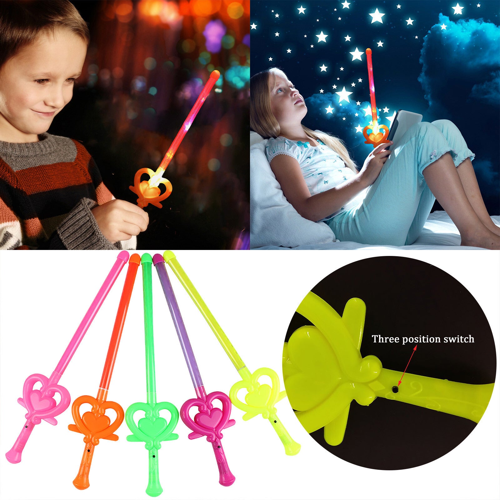 1Pcs Projection Wand Luminous Starlight Wand Lighting 3D Projection Ball Toys