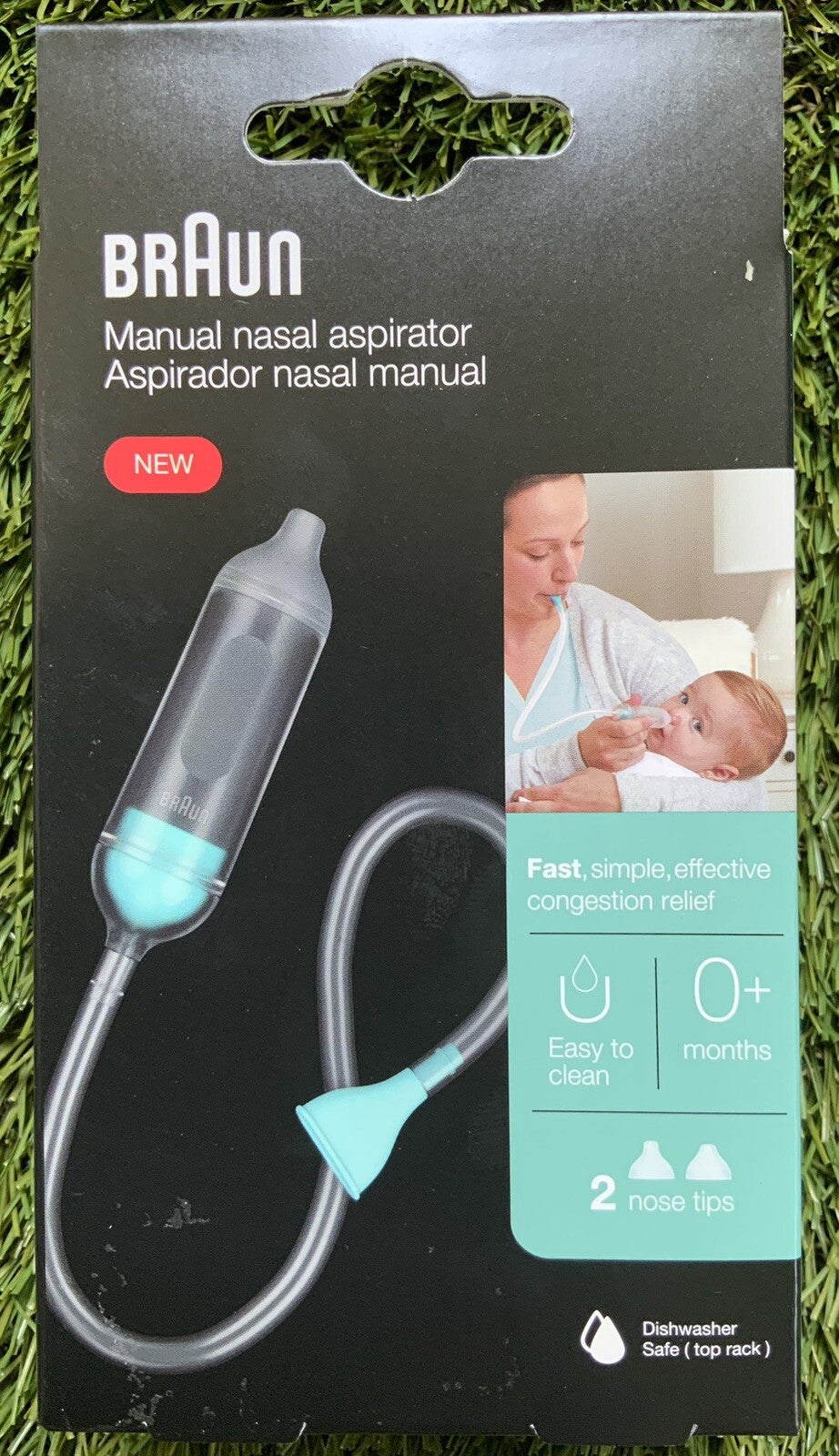 NEW BRAUN MANUAL NASAL ASPIRATOR Adult & Infant Ages 0+ Dishwasher safe BNA050US