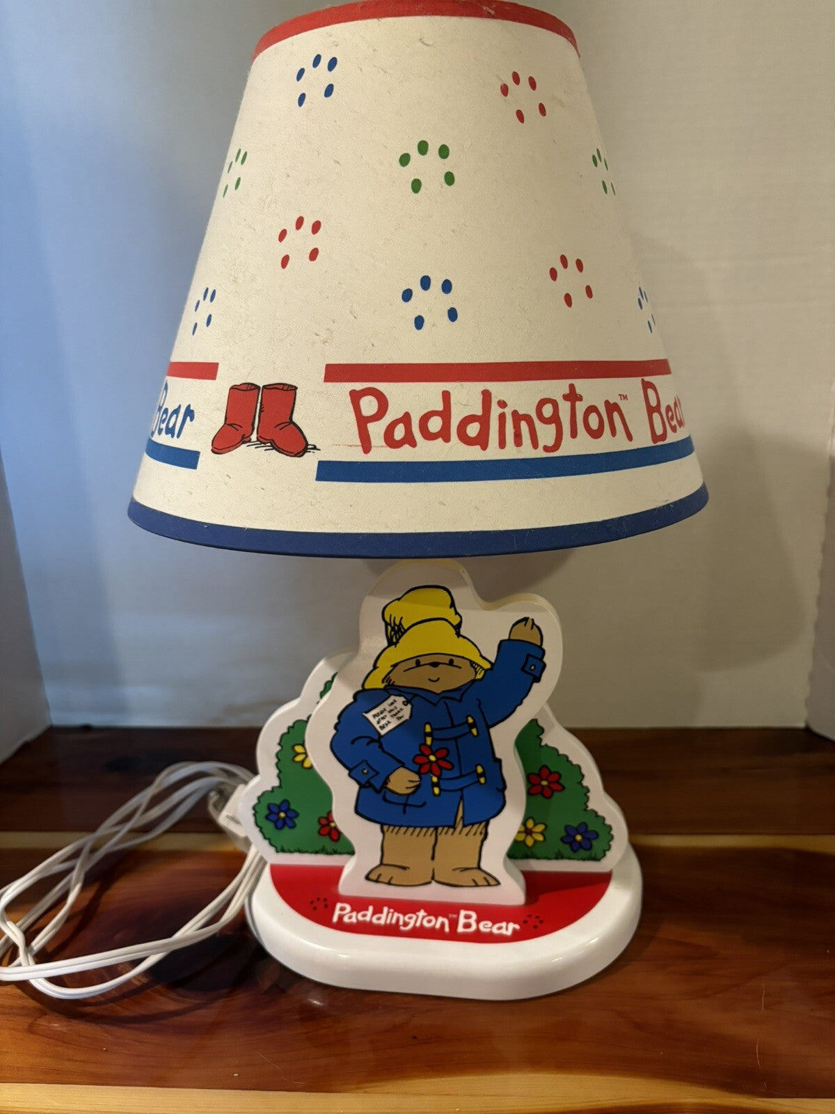 Vtg Disney Table Lamp Paddington Bear Youth Child