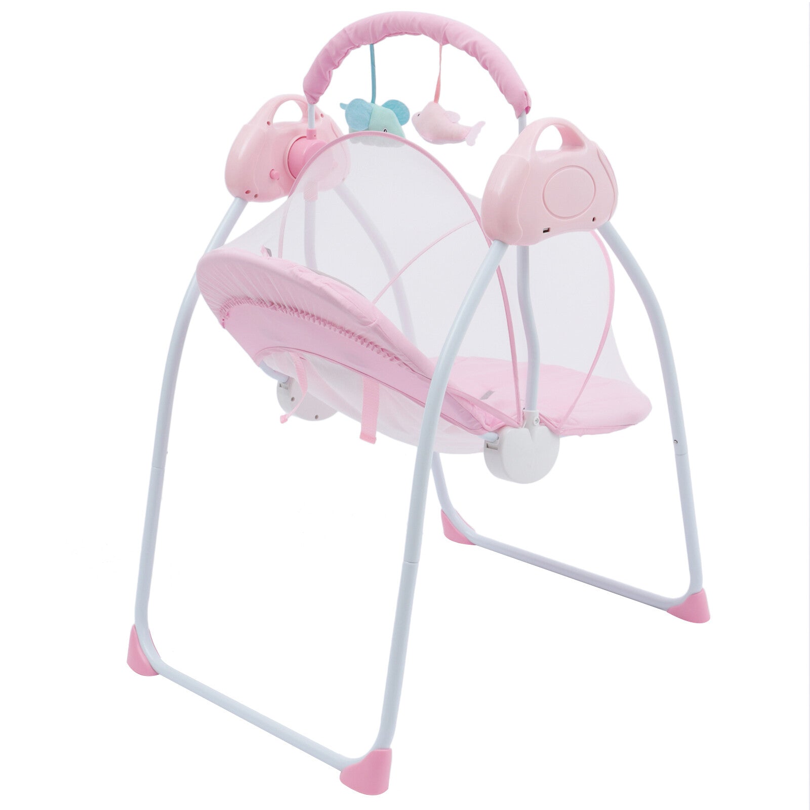 Electric Remote Control Baby Rocking Chair Infant Music Swing Cradle Pink US HOT