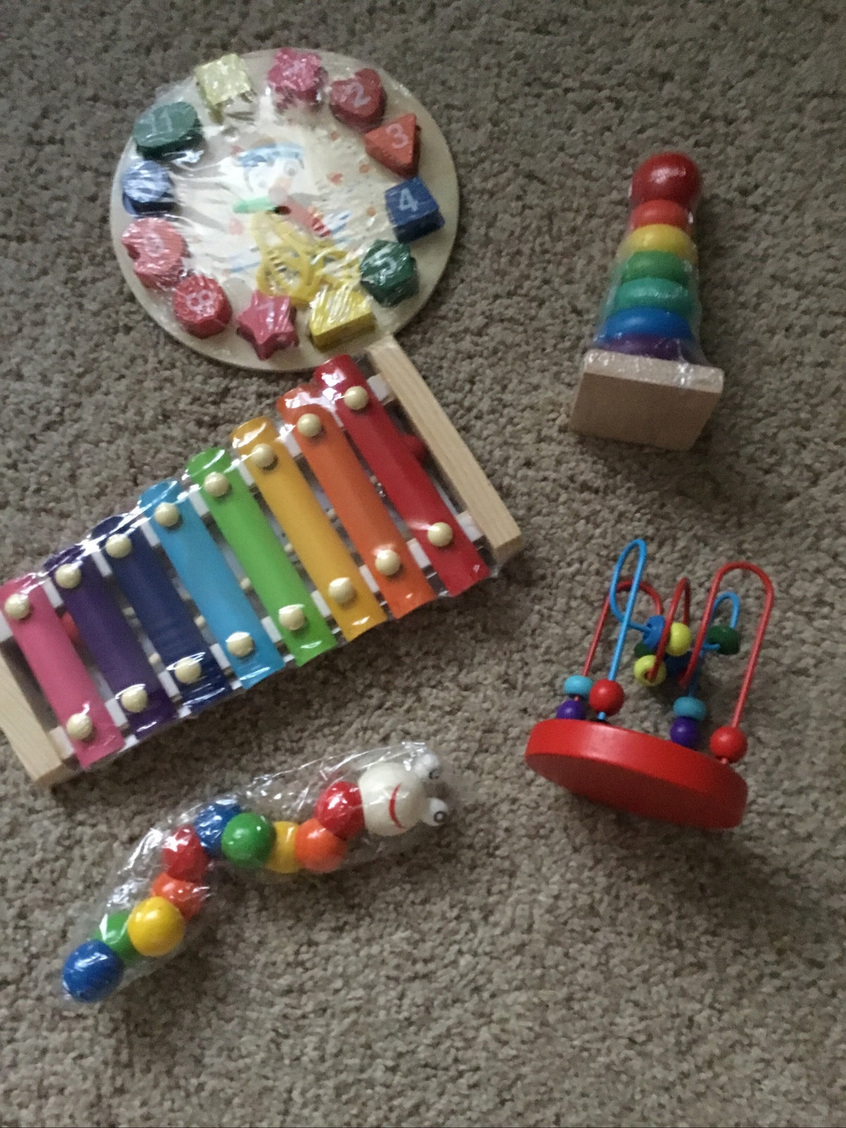 5-in-one Pack Montessori Wooden Toys For Young Kids. Fun And Challenging!