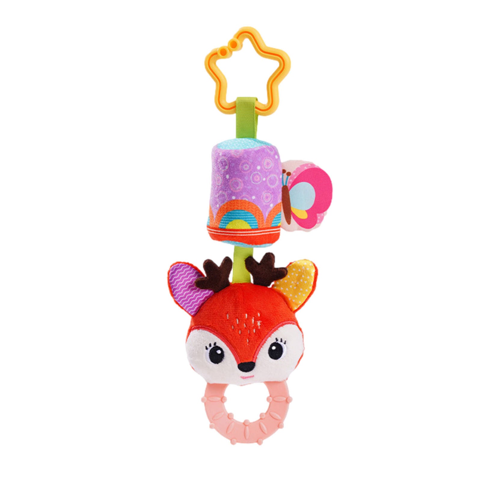 Hang Toys for Car Seat Cartoon Animal Stuffed Hang Rattle Toys Car Seat Toys