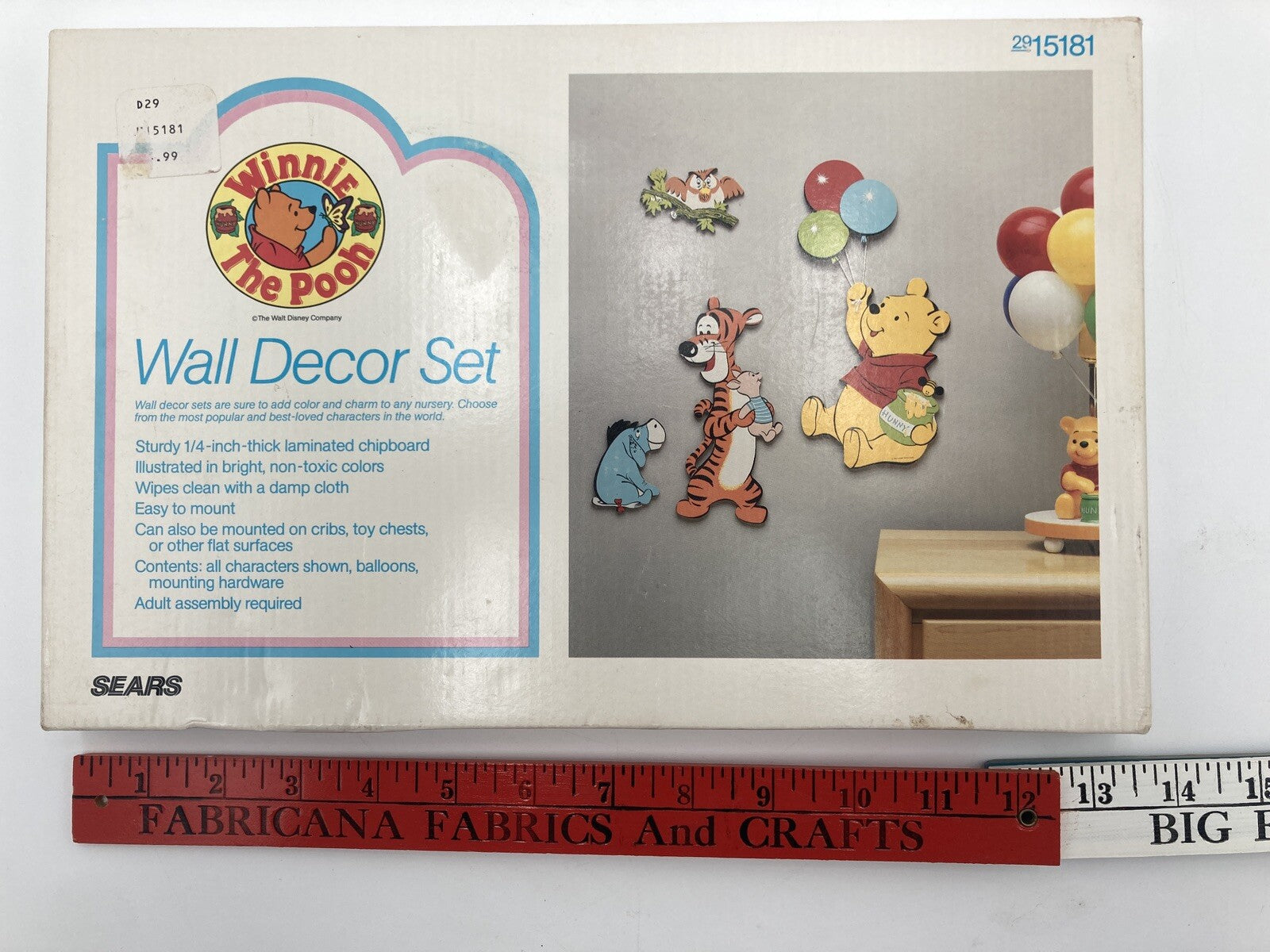 Vtg SEARS Winnie the Pooh WALL DECOR SET 2915181 Disney 80s Made in USA Sealed