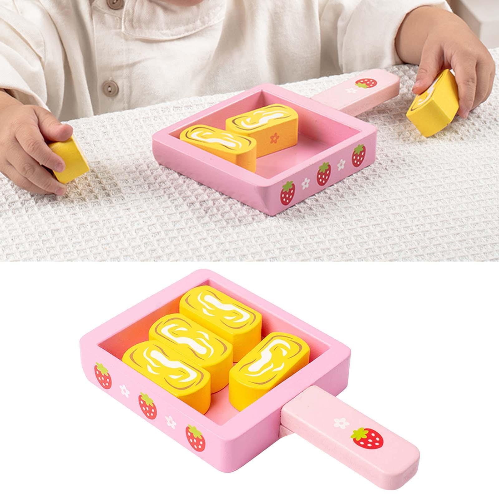 Simulation Frying rice Cake Toy Mini Wooden Toy Kitchen Cookware food food Toy