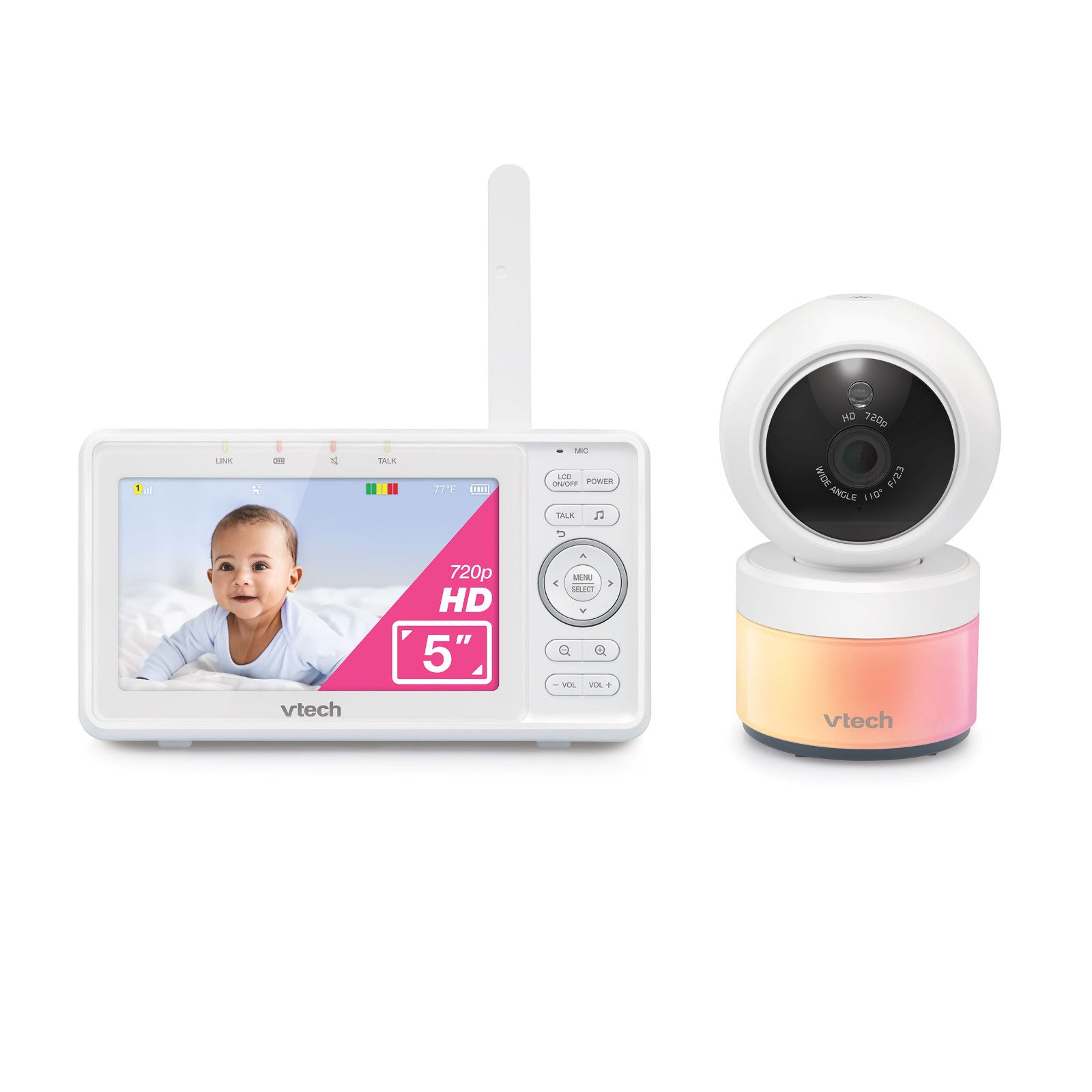 VTech VM5263 5 Digital Video Baby Monitor with Pan & Tilt & Night Light & 2 Way