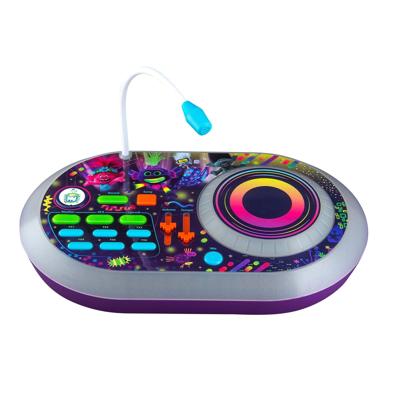 Trolls World Tour DJ Trollex Party Mixer Turntable Toy for Children, Built in...