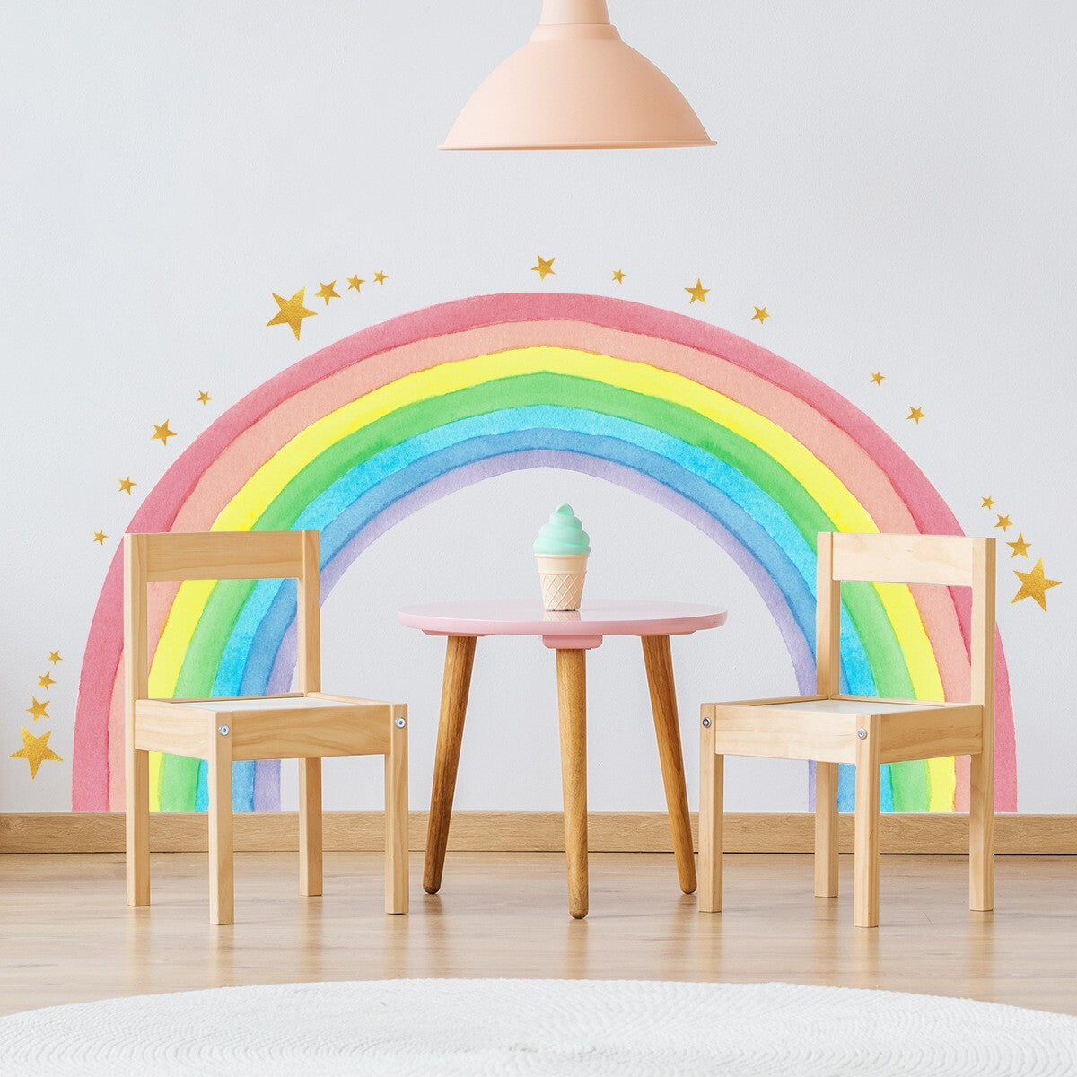 Rainbow Wall Art Decal Wall Sticker DIY Mural Decals Background Decoration