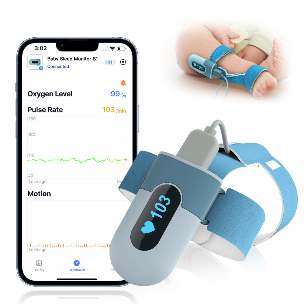 Baby Monitor Pulse Oximeter for Newborns monitor Heart Rate and body movement