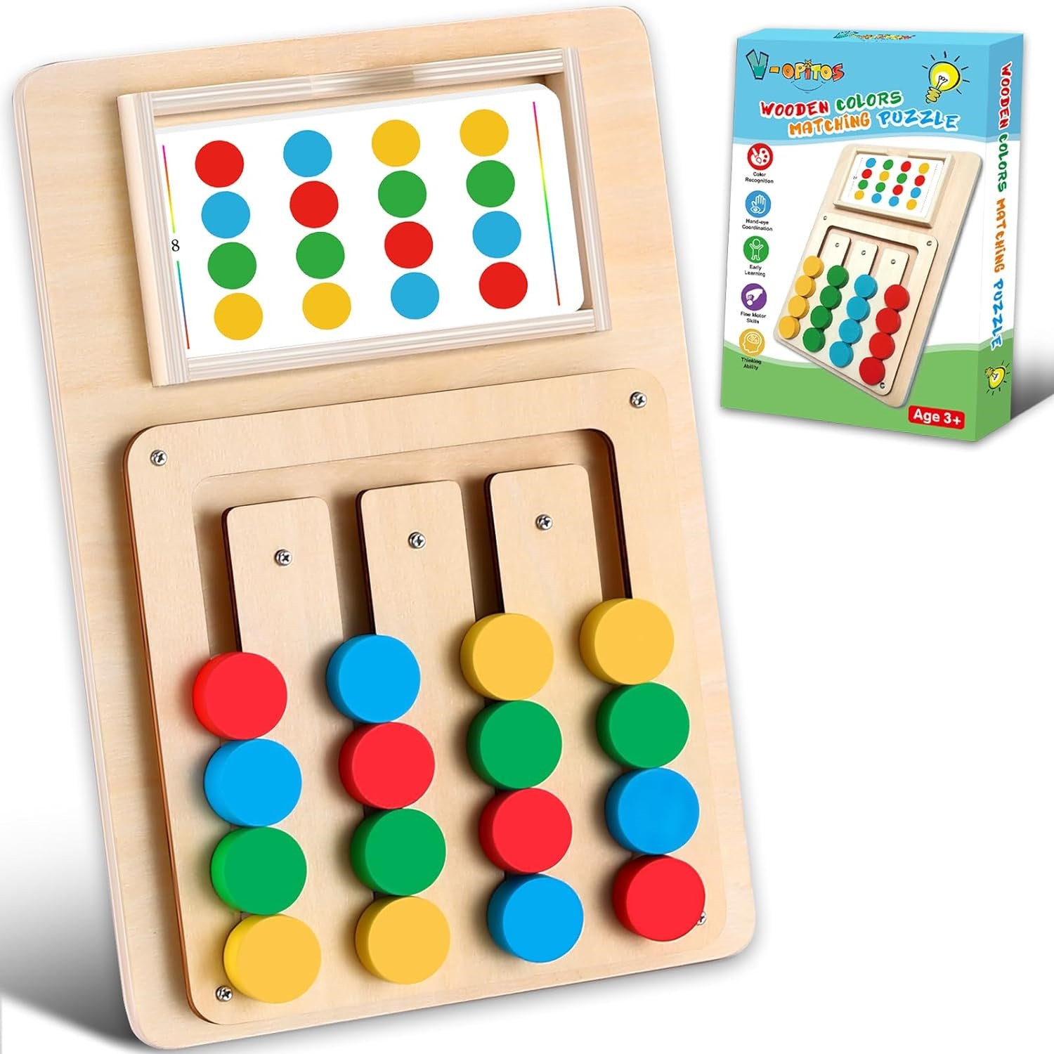 V-Opitos Color Matching Puzzle Toys, Montessori Brain Teasers Game for Kids Age
