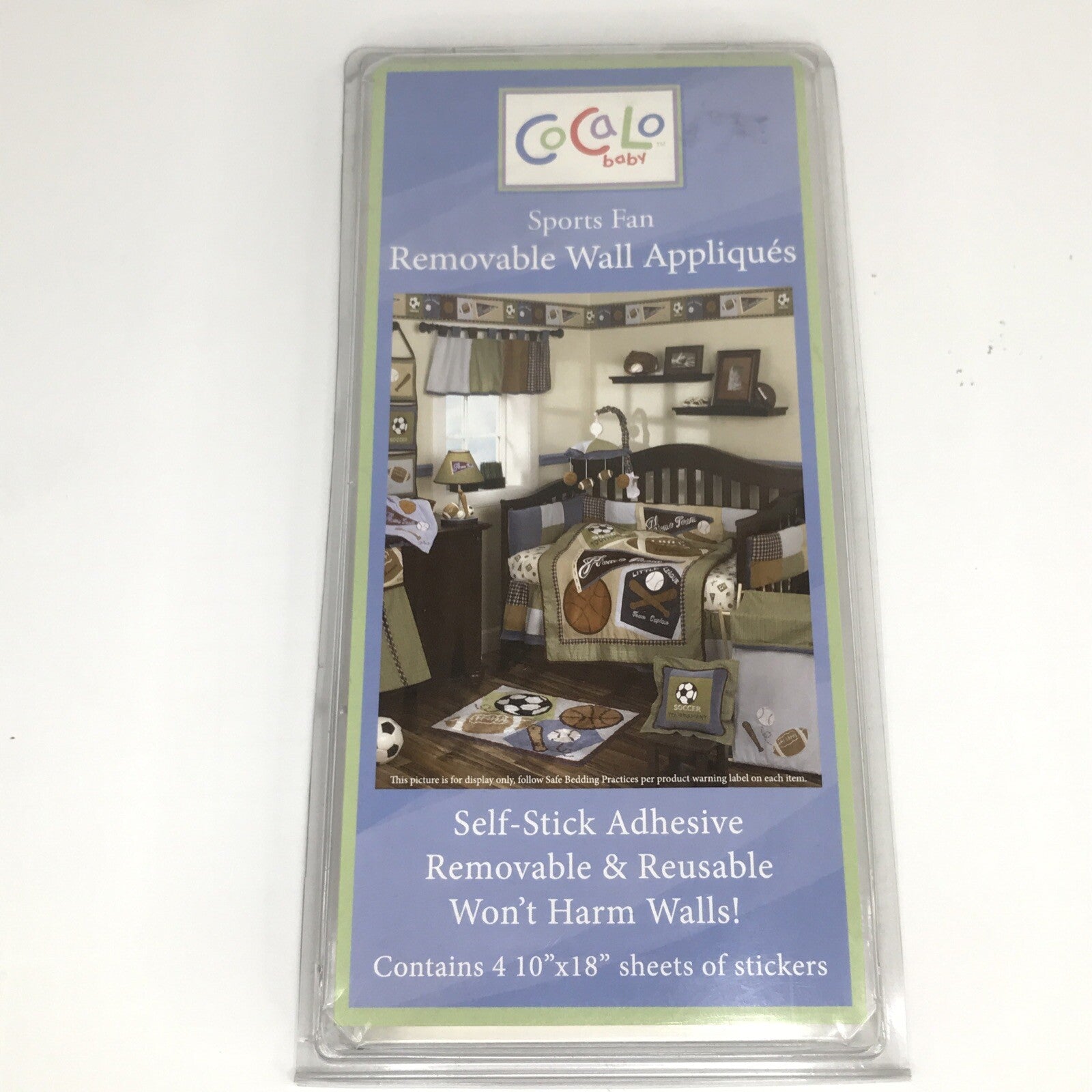 CoCaLo Baby Sports Fan Self-Stick Removable Wall Appliques/Stickers/Decals