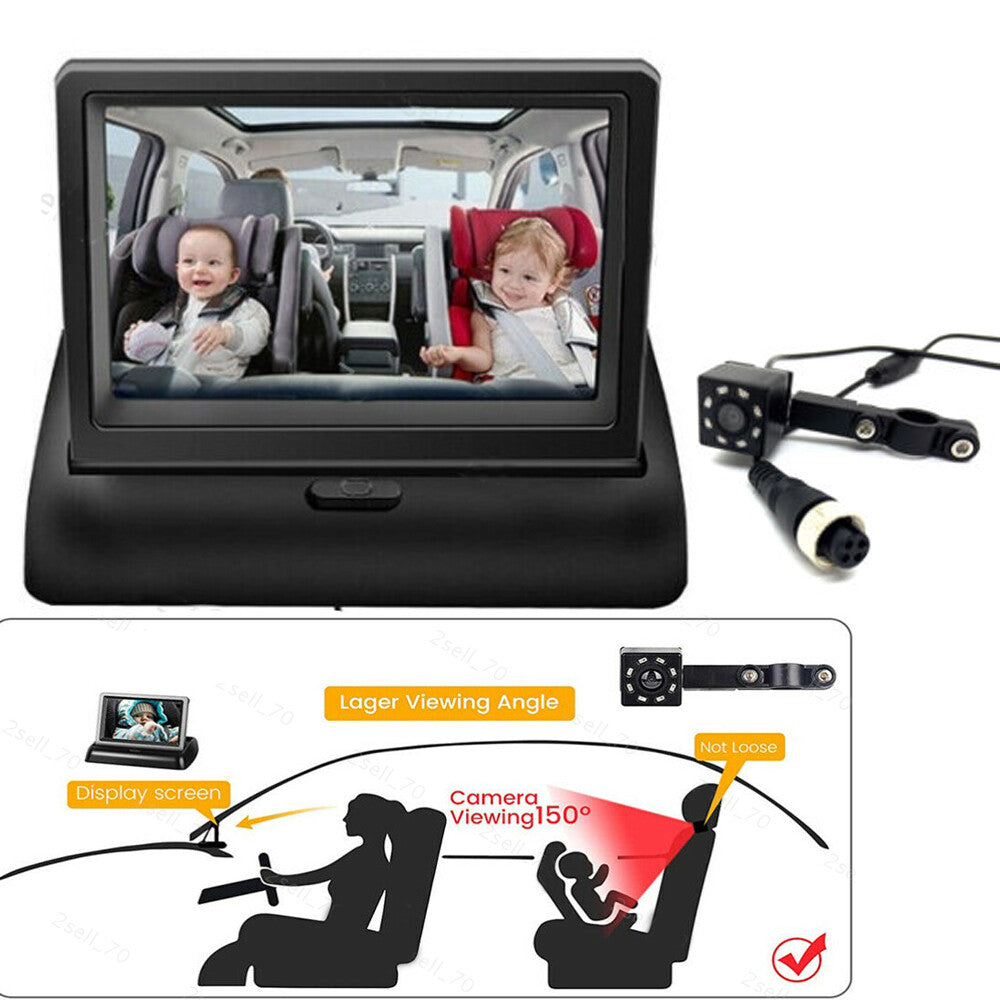 4.3'' LCD Monitor Car Seat Rear View Mirror Camera Night Vision  Baby Kid Safety