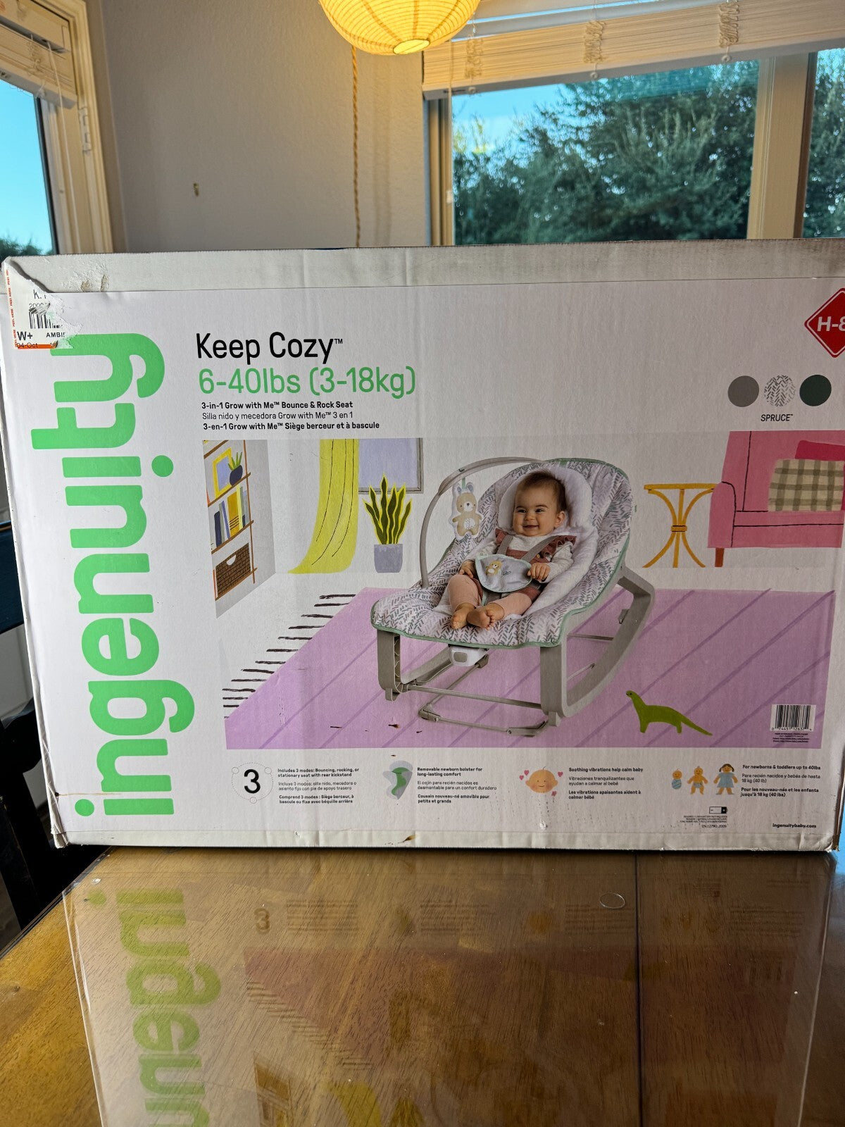 Baby Bouncer Seat, Vibrating Infant Ingenuity Keep Cozy 3-in-1 Grow with Me