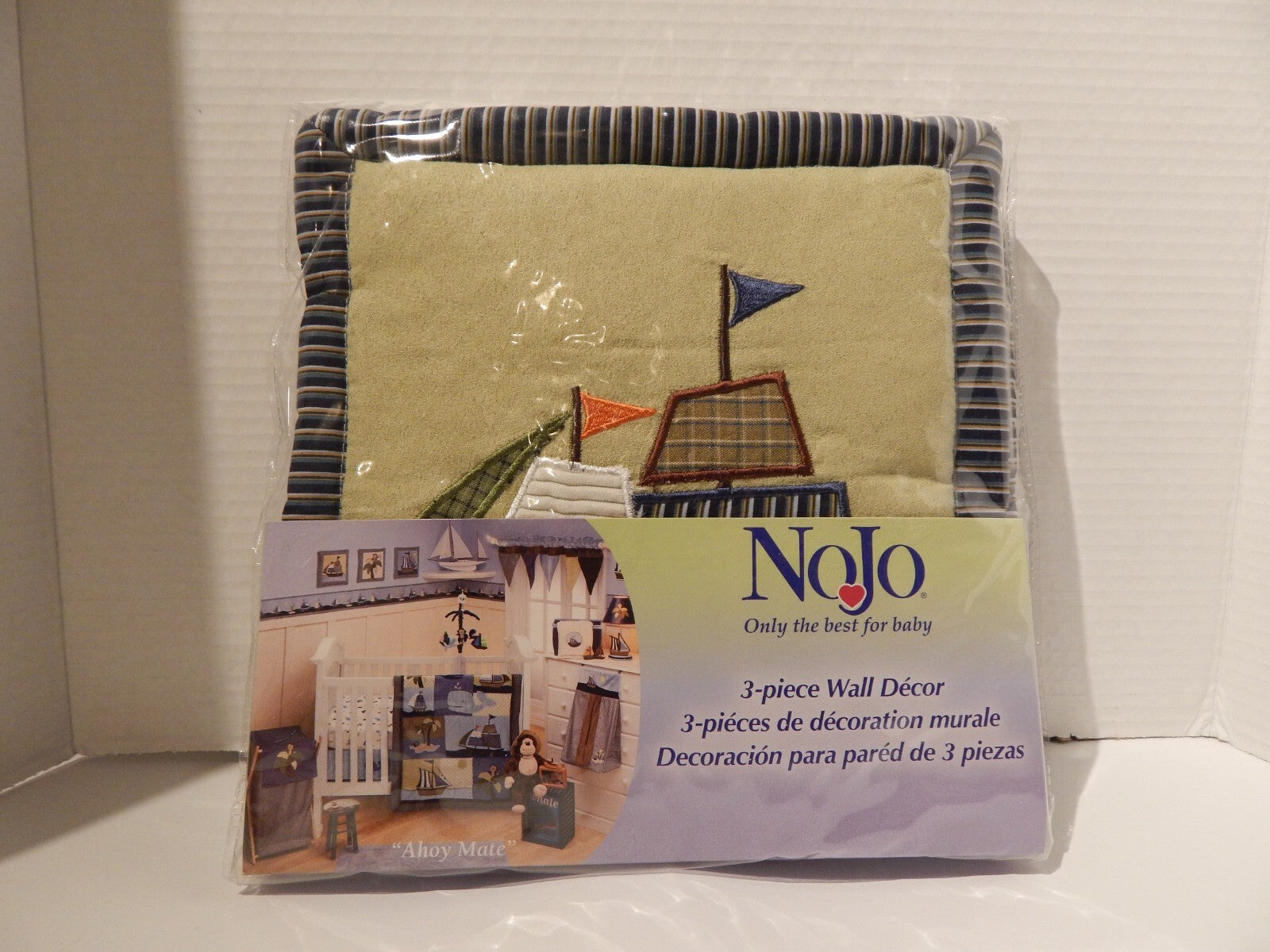 NoJo 3-Piece Wall Decor/2 Packs/Monkey & Boats