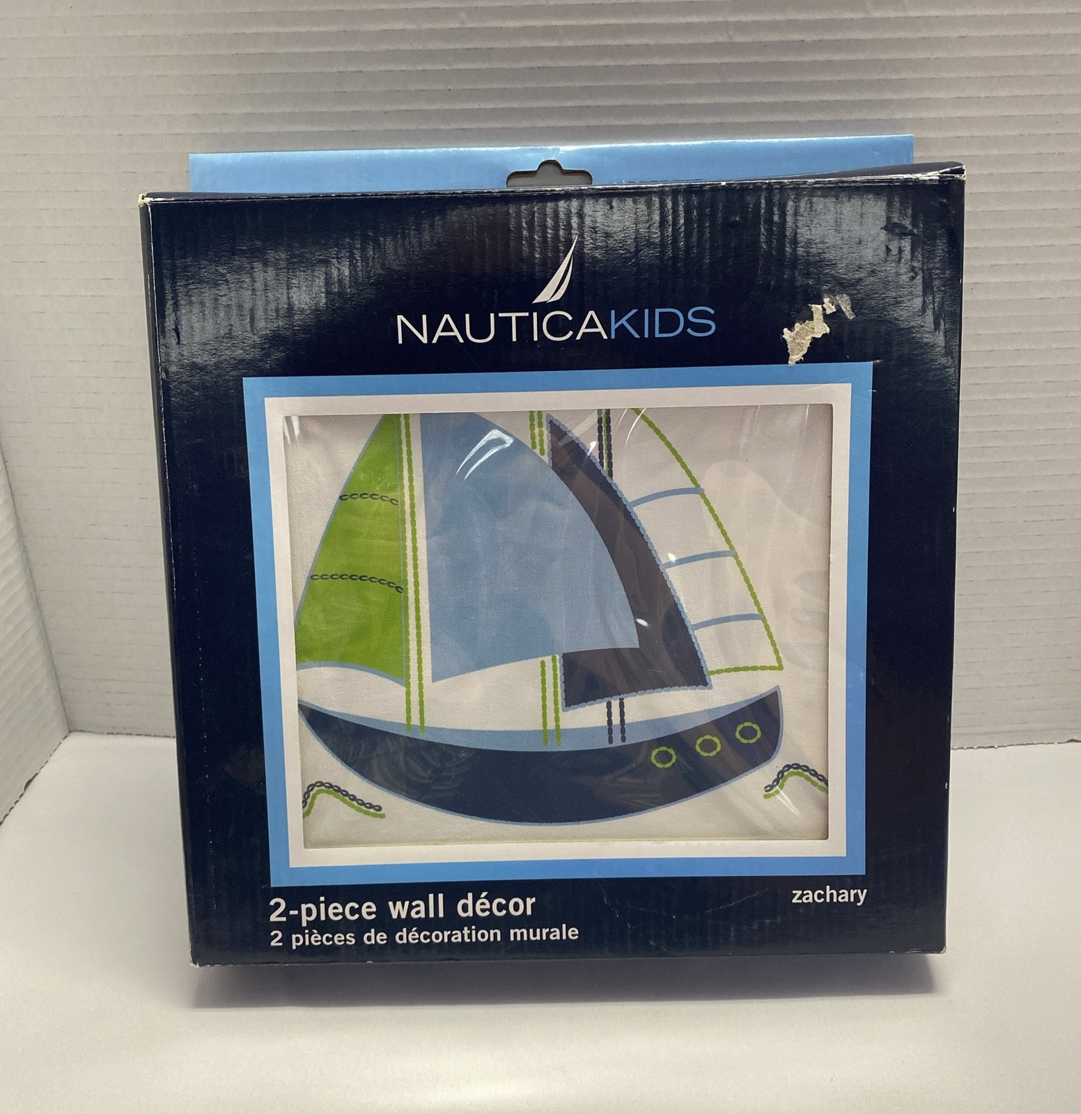 Nautica Kids 2 Piece Wall Decor Sailboats NIB Baby Nursery Zachary Collection