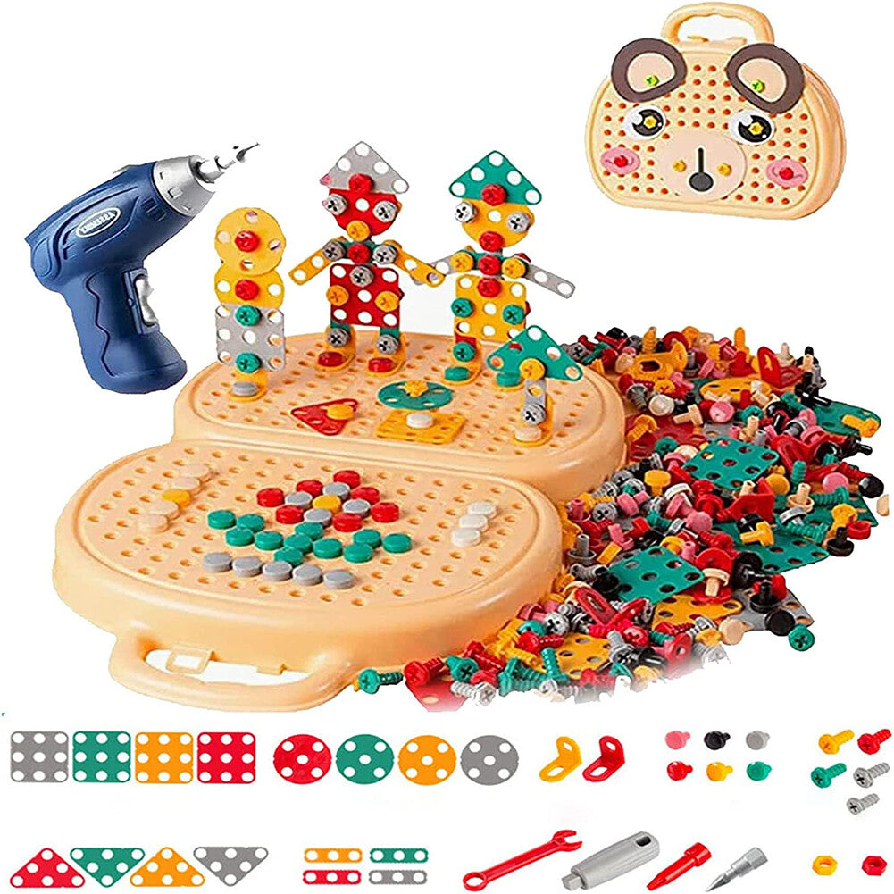 203 Piece Creative Mosaic Puzzle Toy Drill Engineering Building Kit for Gift