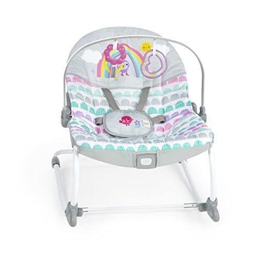  Infant to Toddler Rocker with Vibrations, Baby Seat for Girl or Rosy Rainbow