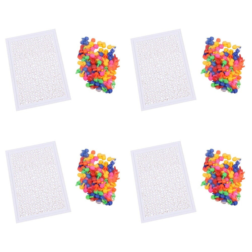 New Color Mosaic Peg Board Jigsaw Puzzle Mushroom Nail Educational Toy 93PC/Set