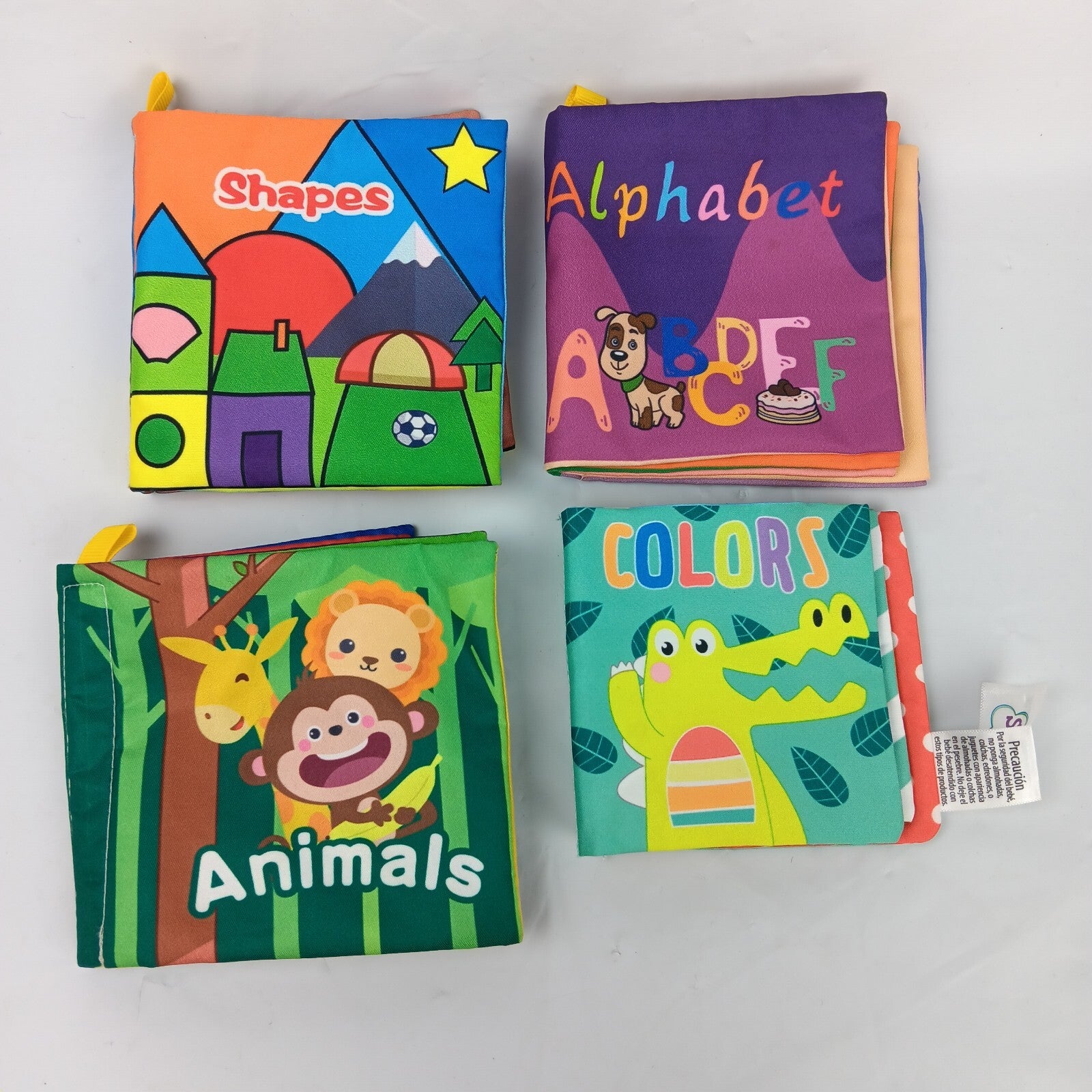 Baby Toddler Cloth Books Animals Shapes Colors A B C Soft Book Little Reader