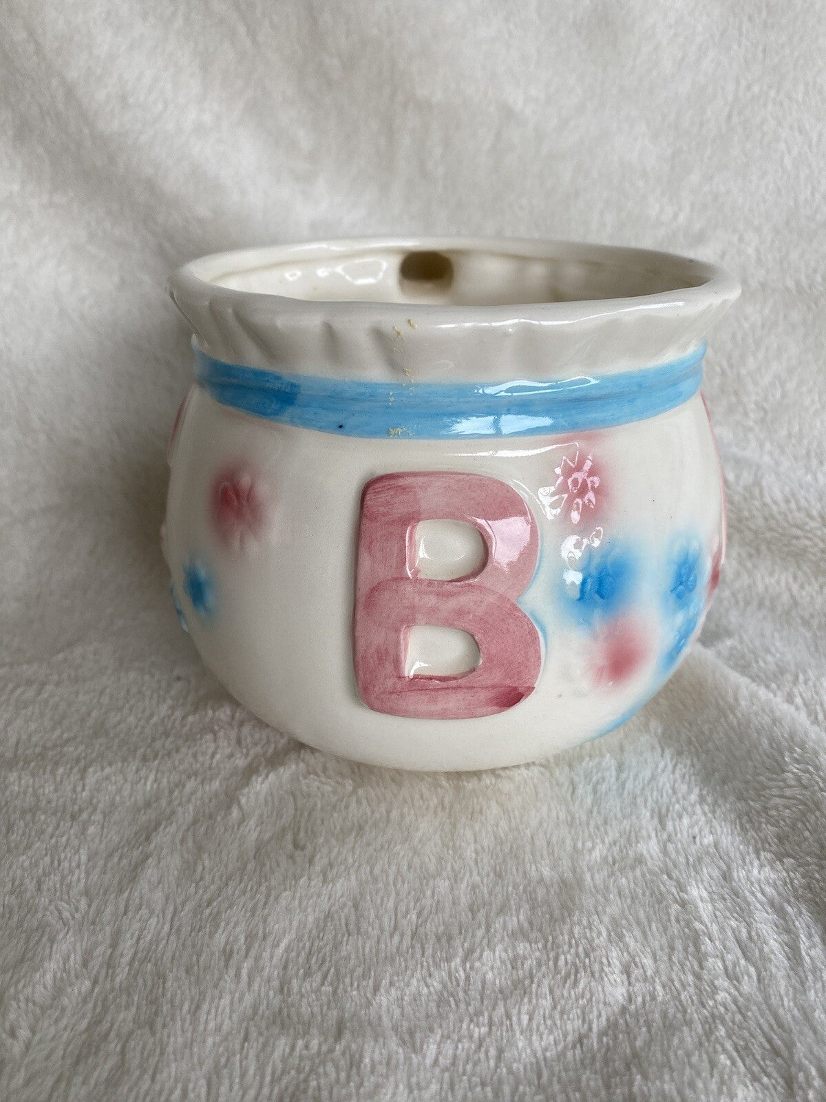 Nancy Pew Giftwears Co Nursery Planter Baby Gift Pastel Alphabet ABC Mug