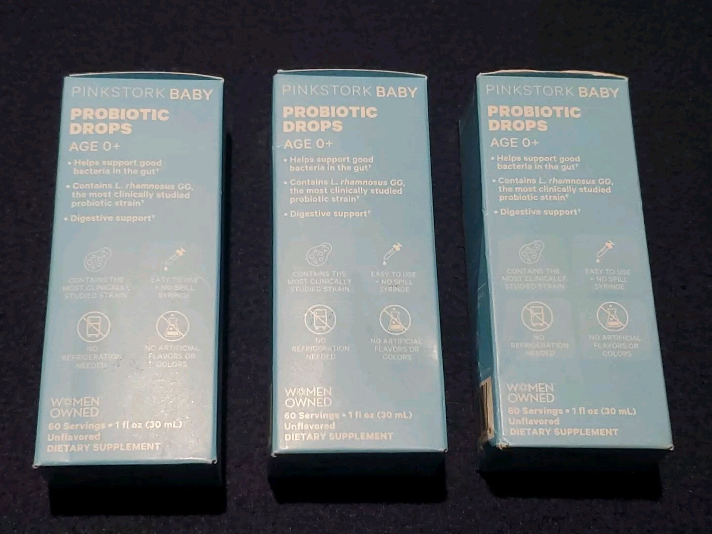 Pink Stork Baby Probiotic Drops Infant Digestion Support 1 fl oz Per Unit 3 Lot