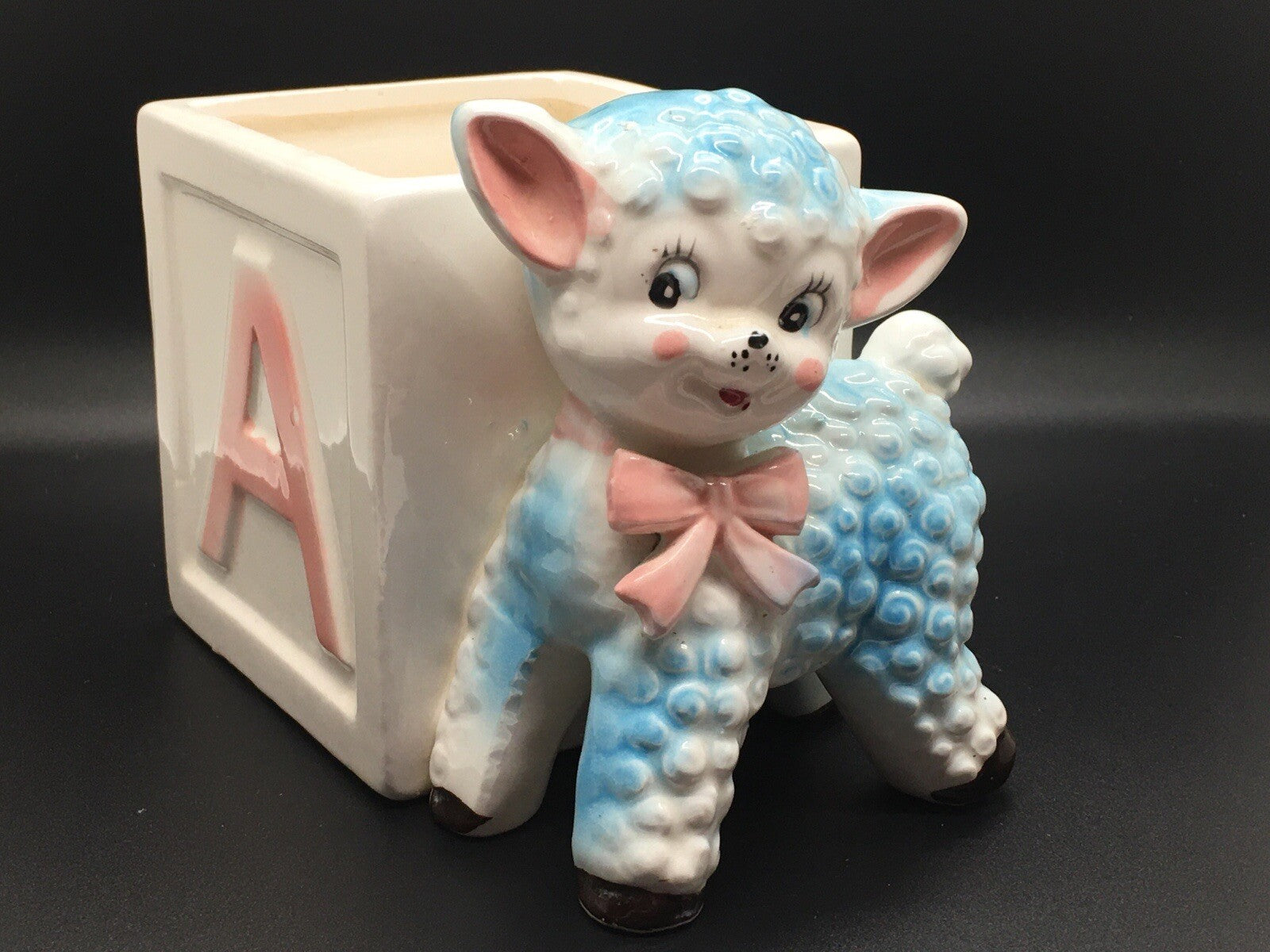 Vintage Napcoware Lamb and Alphabet Block Planter C4313