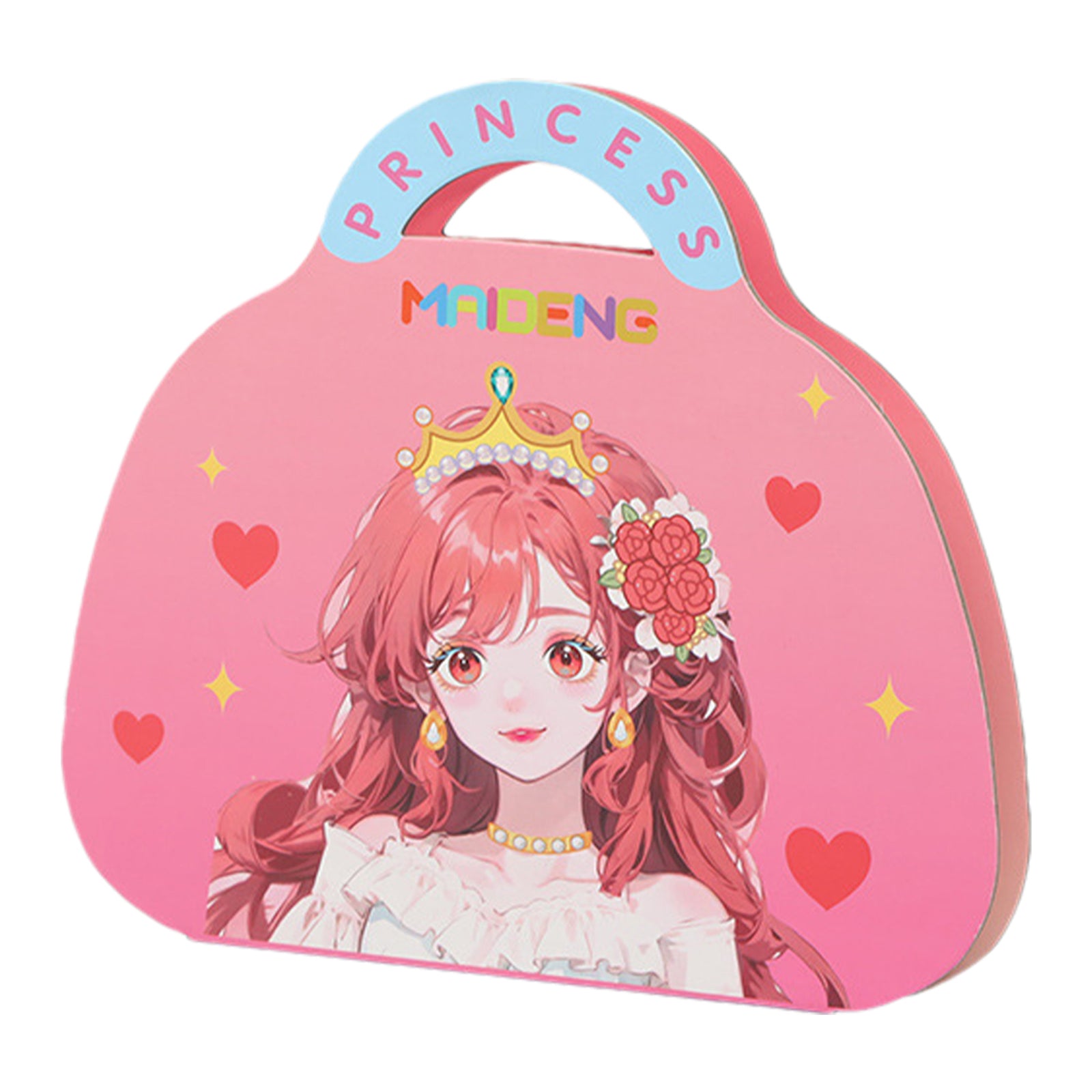 1 Set Dress Up Makeup Game Book Portable Sparkling Princess DIY Bag With Handle