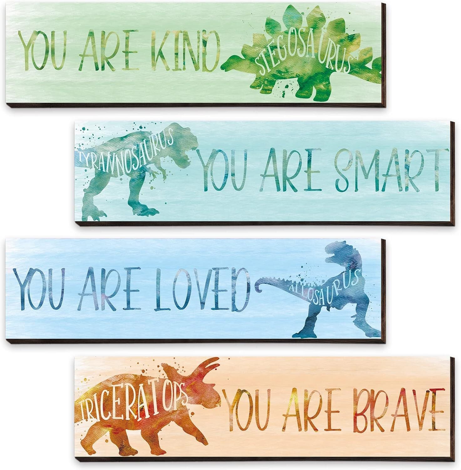 4 Pcs Dinosaur Wall Decor for Boys Room Inspirational Dinosaur Posters for Kids 