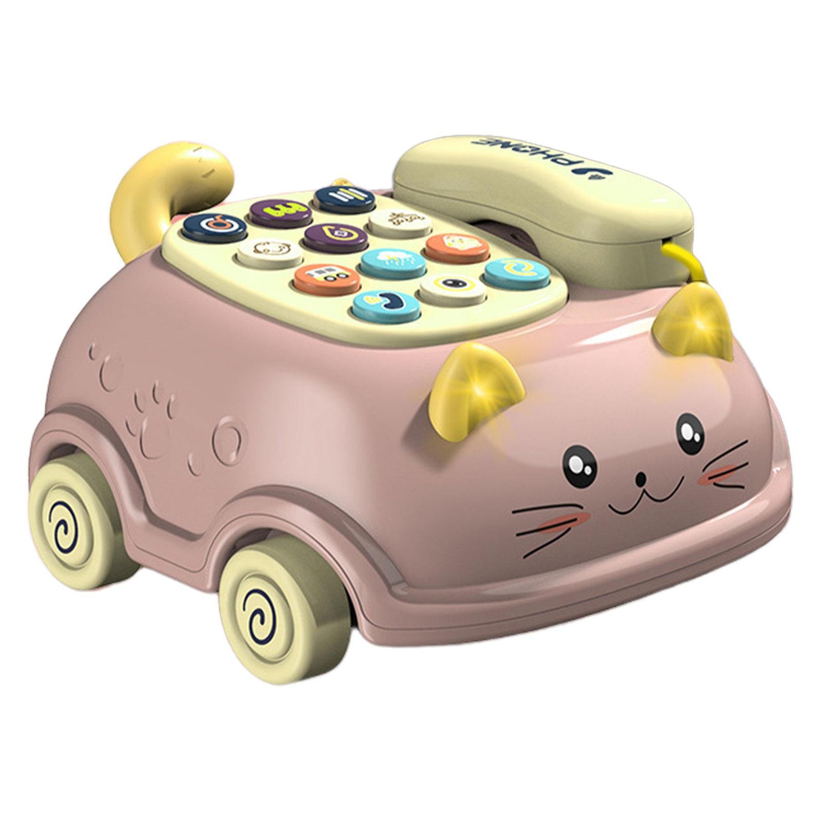 Cartoon Cat Pattern Telephone Toy Children Enlightenment Brain Toys