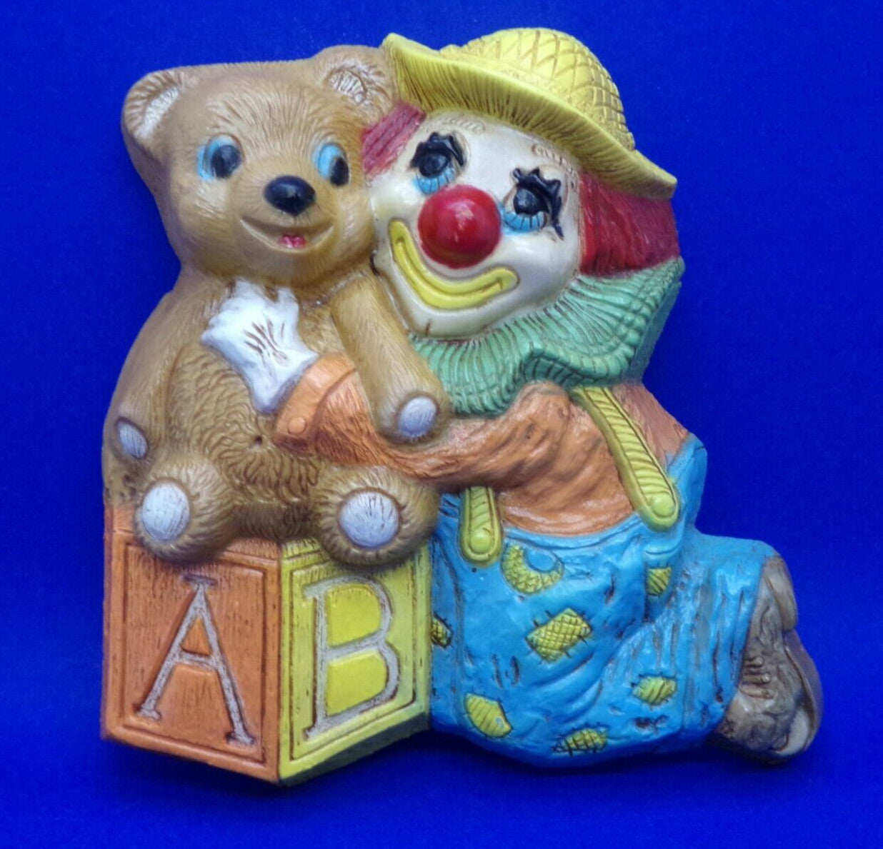 Teddy Bear Clown Vintage Wall Decor Frankies Designs by Foamcraft 1985 Colorful