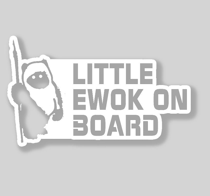 Little Ewok On Board - baby on Board White Funny Decal Sticker 4WD Star Wars