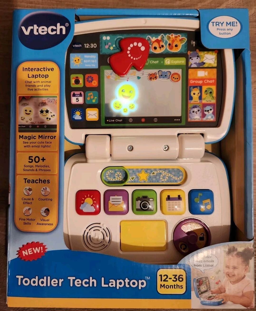 VTech Toddler Tech Laptop activity toy for ages 12-36 months NEW